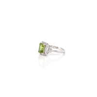 Baikalla Jewelry Sterling Silver Gemstone Ring Sterling Silver Emerald Fancy Cut Peridot Ring