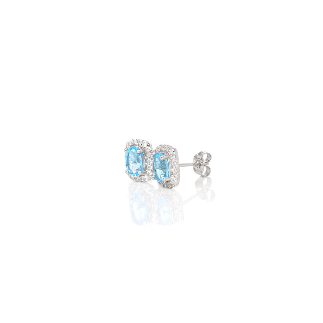 Baikalla Jewelry Silver Gemstones Earrings Baikalla™ Classic Sterling Silver Natural Amethyst Topaz Garnet Citrine Stud Earrings With CZ