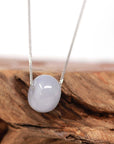 Baikalla Jewelry Jade Pendant Necklace Baikalla™ "Good Luck Button" Necklace Light Lavender Jade Lucky KouKou Pendant Necklace