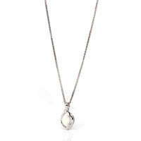 Baikalla Jewelry Gemstone Pendant Necklace Sterling Silver Freeform Australian White Opal Bezel Set Necklace