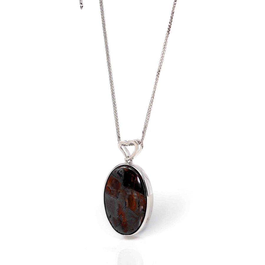 Baikalla Jewelry Gemstone Pendant Necklace Sterling Silver Freeform Australian Boulder Opal Bezel Set Necklace