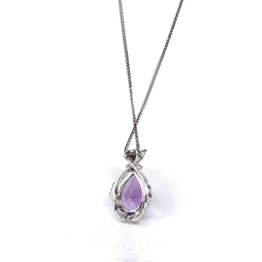 Baikalla Jewelry Silver Topaz Necklace Sterling Silver Natural Amethyst Luxury Pendant Fox Style Necklace With CZ
