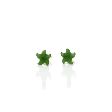 Baikalla Jewelry Gold Jade Earrings Baikalla™18k Solid Gold Real Green Jade Starfish Earrings