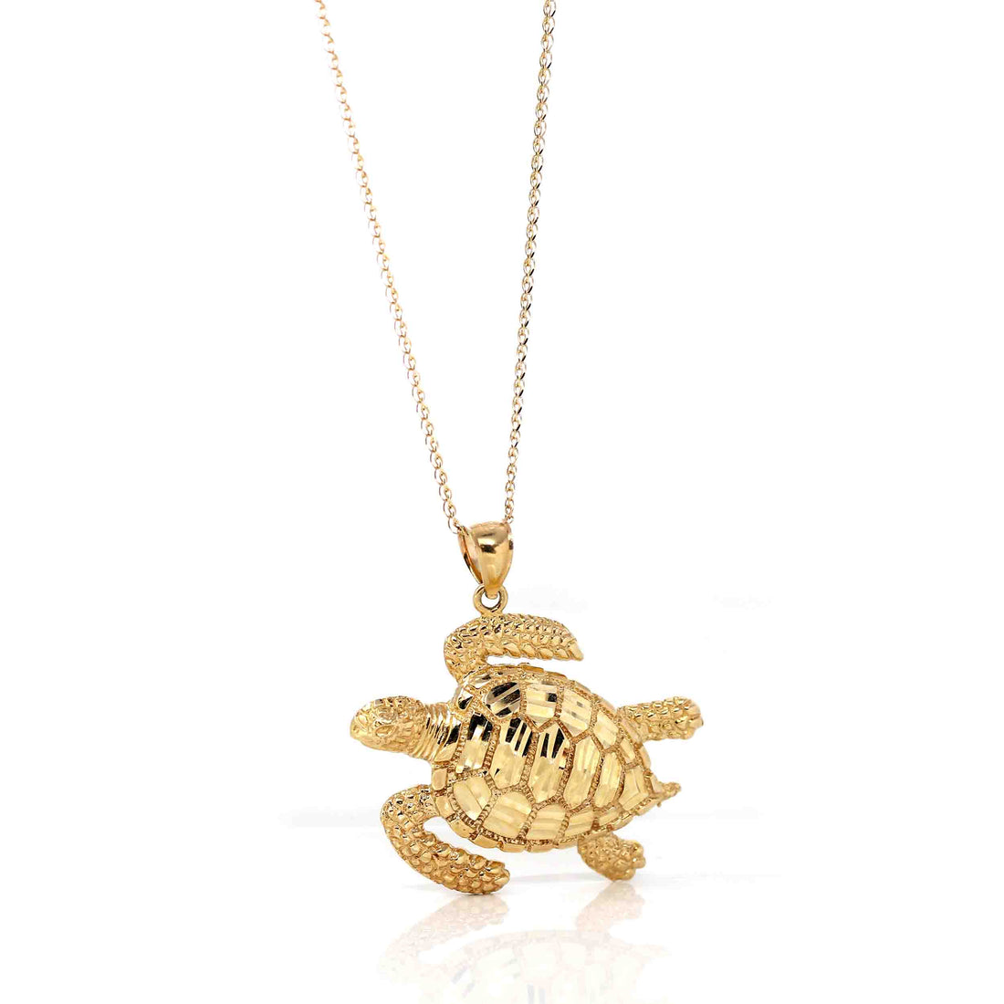 Baikalla Jewelry 14K Yellow Gold Pendant Pendant Only 14k Yellow Gold Turtle Pendant Necklace