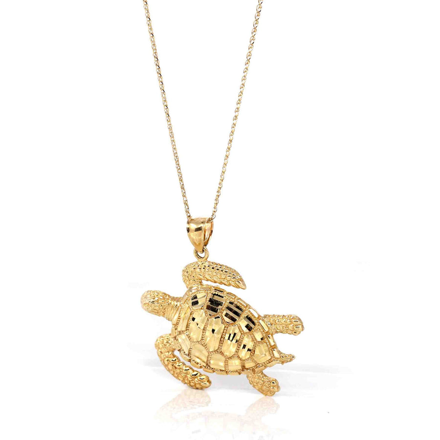 Baikalla Jewelry 14K Yellow Gold Pendant 14k Yellow Gold Turtle Pendant Necklace