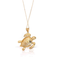 Baikalla Jewelry 14K Yellow Gold Pendant 14k Yellow Gold Turtle Pendant Necklace
