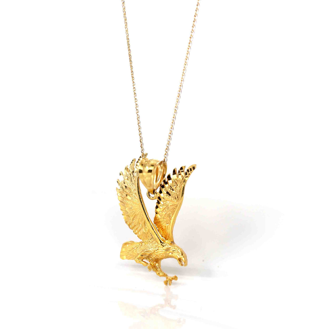 Baikalla Jewelry 14K Yellow Gold Pendant 14k Yellow Gold Eagle Pendant Necklace