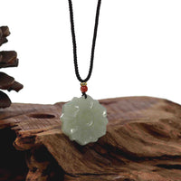 Baikalla Jewelry Jade Pendant Necklace Baikalla Genuine White Nephrite Jade Lotus Pendant Necklace