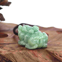 Baikalla Jewelry genuine jadeite carving Baikalla™ Pi Xiu Genuine Burmese Green Jadeite Jade PiXiu Pendant Necklace (FengShui Lucky)