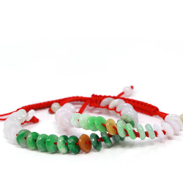 Baikalla Jewelry jade beads bracelet Pair Baikalla™ "Lucky Coin" KouKou Genuine Jadeite Jade Bracelet, for kids, women, and men