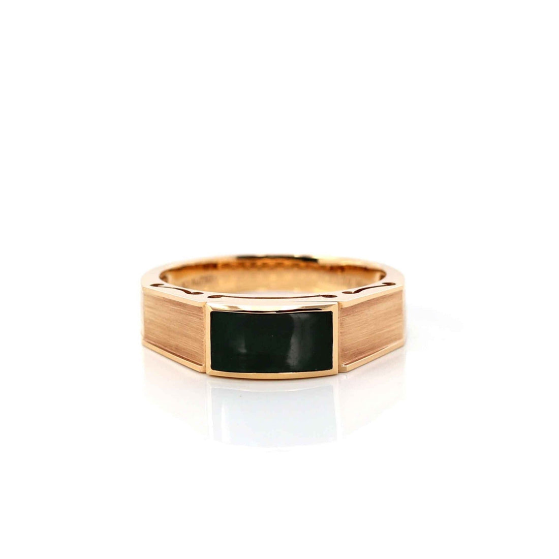 Baikalla Jewelry Baikalla™ Genuine Burmese Deep Green Jadeite Jade Ring For Women For Men Pinky Ring