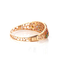 Baikalla Jewelry Gold Sapphire Bracelet Baikalla 18K Rose Gold Multi-Colors Sapphire Bangle Bracelet With 1ct Diamonds