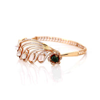 Baikalla Jewelry Gold Jade Bracelet 18k Rose Gold Ice Jadeite Jade Phoenix Bracelet Bangle & Diamonds (High Jewelry)