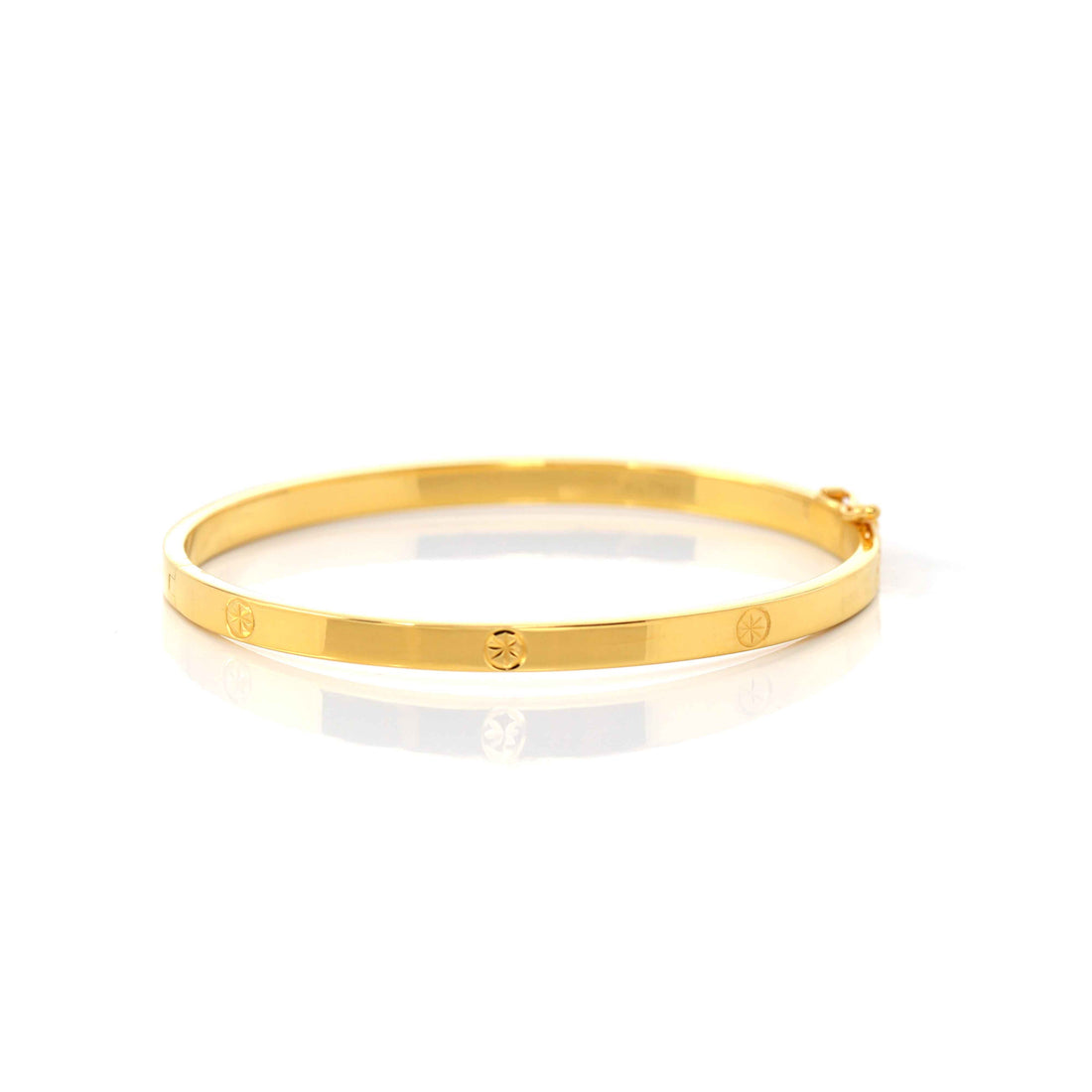 Baikalla Jewelry Gold Diamond Bangle Bracelet 18k Yellow Gold Bangle Bracelet ( 7 in )
