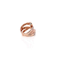 Baikalla Jewelry Sterling Silver Gemstone Ring 14k Rose Gold, Rose Quartz Ring With Moissanite