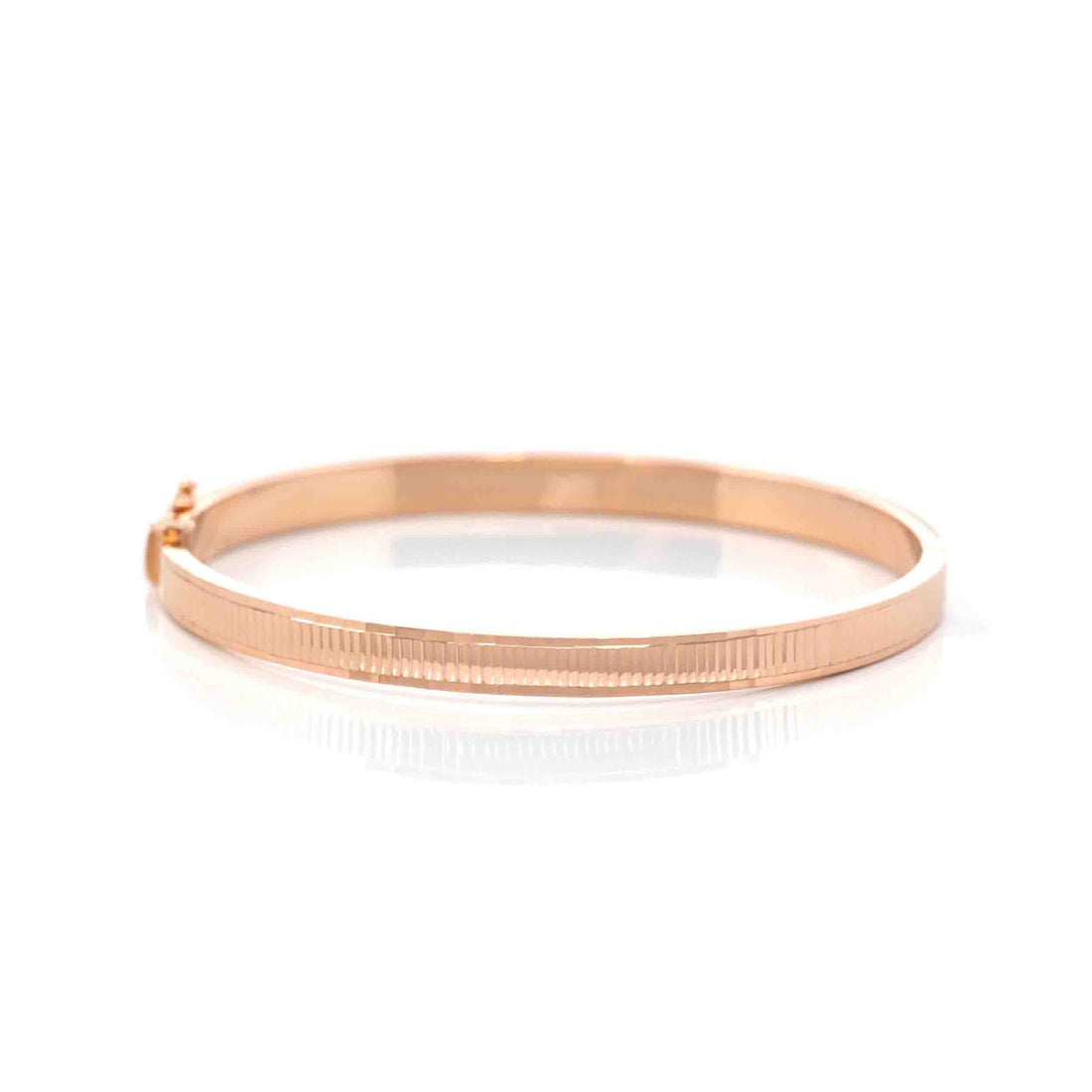 Baikalla Jewelry Gold Diamond Bangle Bracelet 6.5 18k Rose Gold Oval Wide Bangle Bracelet ( 7 in )