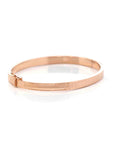 Baikalla Jewelry Gold Diamond Bangle Bracelet 18k Rose Gold Oval Wide Bangle Bracelet ( 7 in )