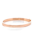 Baikalla Jewelry Gold Diamond Bangle Bracelet 18k Rose Gold Oval Wide Bangle Bracelet ( 7 in )