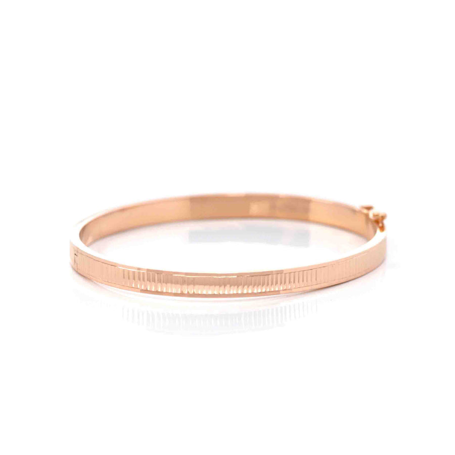 Baikalla Jewelry Gold Diamond Bangle Bracelet 18k Rose Gold Oval Wide Bangle Bracelet ( 7 in )