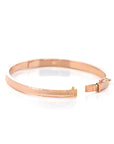 Baikalla Jewelry Gold Diamond Bangle Bracelet 18k Rose Gold Oval Wide Bangle Bracelet ( 7 in )