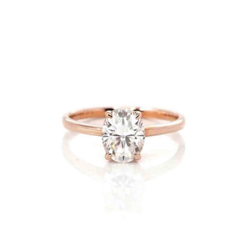 Baikalla Sterling Silver Moissanite Ring 4 14k Rose Gold Moissanite 1CT Oval  Engagement Ring