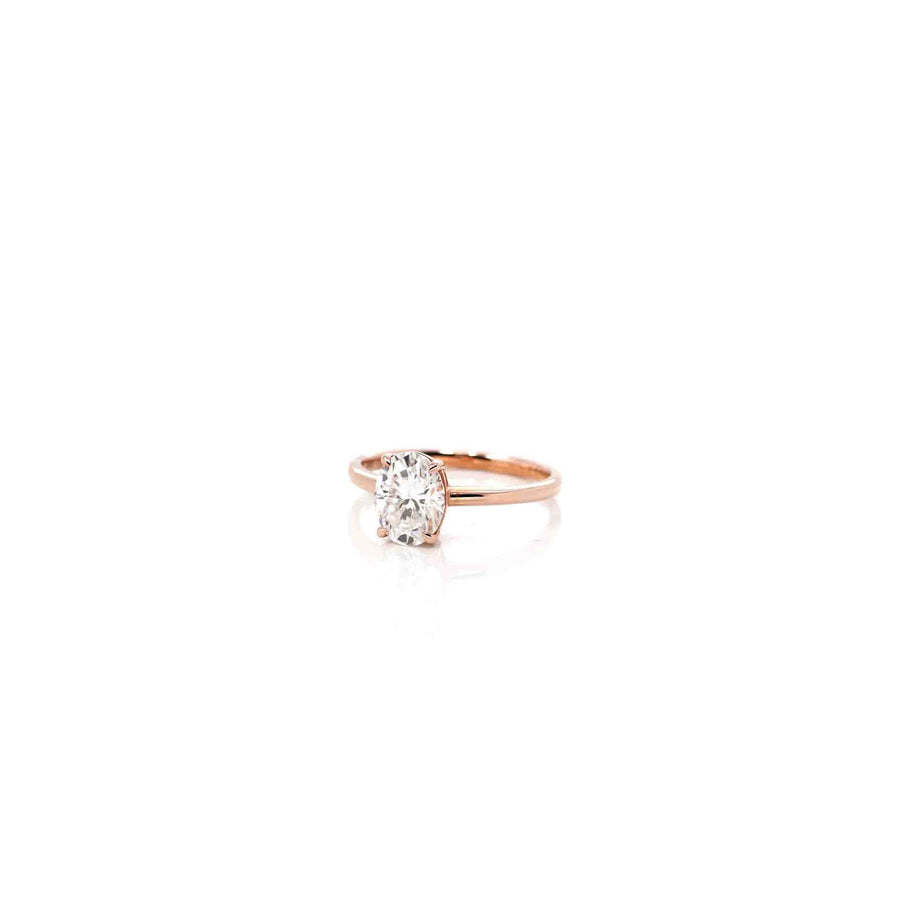 Baikalla Sterling Silver Moissanite Ring 14k Rose Gold Moissanite 1CT Oval  Engagement Ring
