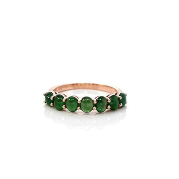 Baikalla Jewelry Jadeite Engagement Ring 6 Baikalla "7 Stone Anniversary" 18k Yellow Gold Natural Imperial Jadeite Jade Band