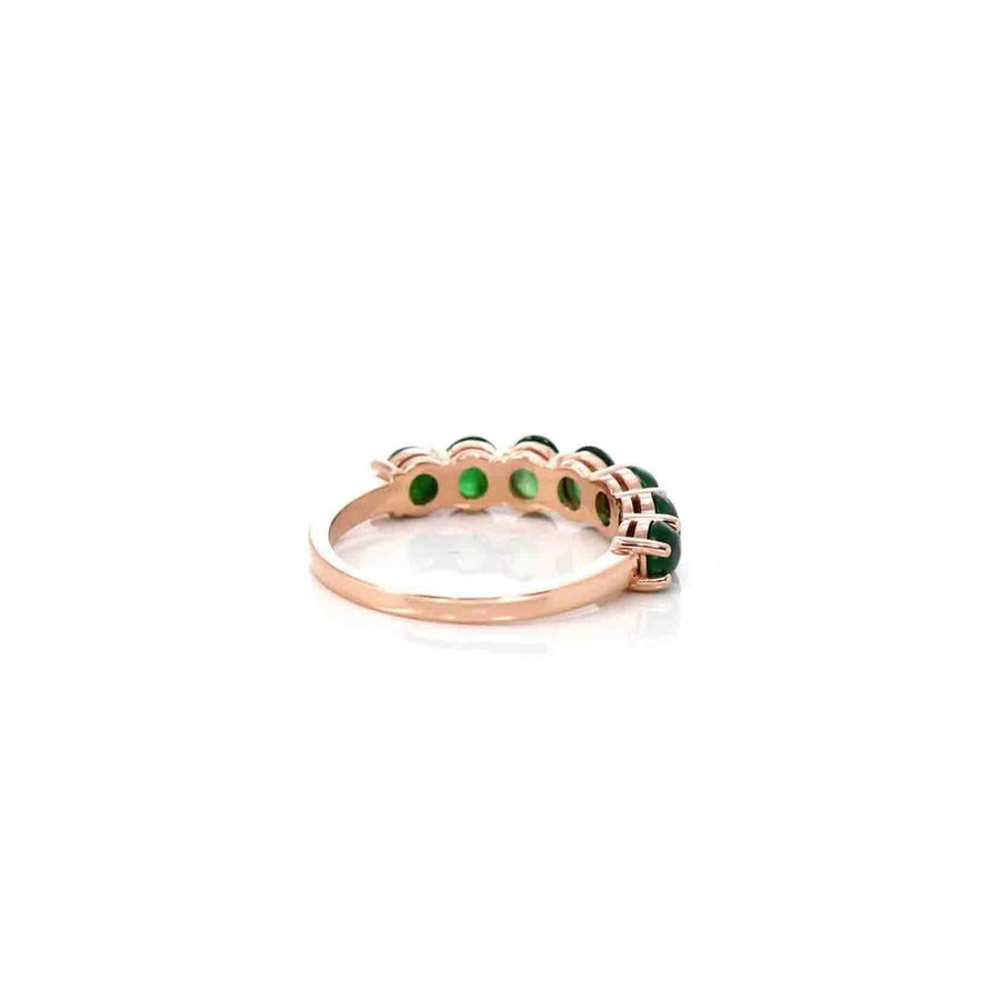 Baikalla Jewelry Jadeite Engagement Ring Baikalla "7 Stone Anniversary" 18k Yellow Gold Natural Imperial Jadeite Jade Band