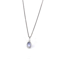 Baikalla Jewelry gemstone jewelry 14k White Gold Oval AAA Tanzanite Necklace With Diamonds