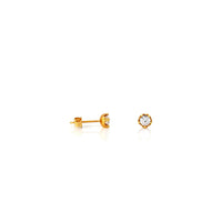 Baikalla Jewelry Gold Gemstone Earrings 18k Classic Yellow Gold CZ Earrings
