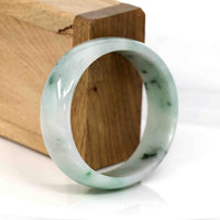 Baikalla Jewelry Jadeite Jade Bangle Bracelet Baikalla Genuine Burmese Green Jadeite Jade Oval Bangle (59.70 mm) #281