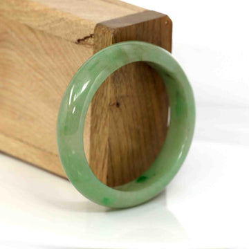 Baikalla Jewelry Jadeite Jade Bangle Bracelet Baikalla Genuine Burmese Yellowish Green Jadeite Jade Oval Bangle (56.29 mm) #341