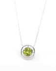 Baikalla Jewelry Gemstone Pendant Necklace Peridot 14k White Gold Genuine AAA Royal Garnet Pendant Necklace