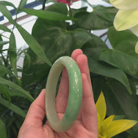 Genuine Burmese Yellow- Green Jadeite Jade Bangle (58.15 mm) #330