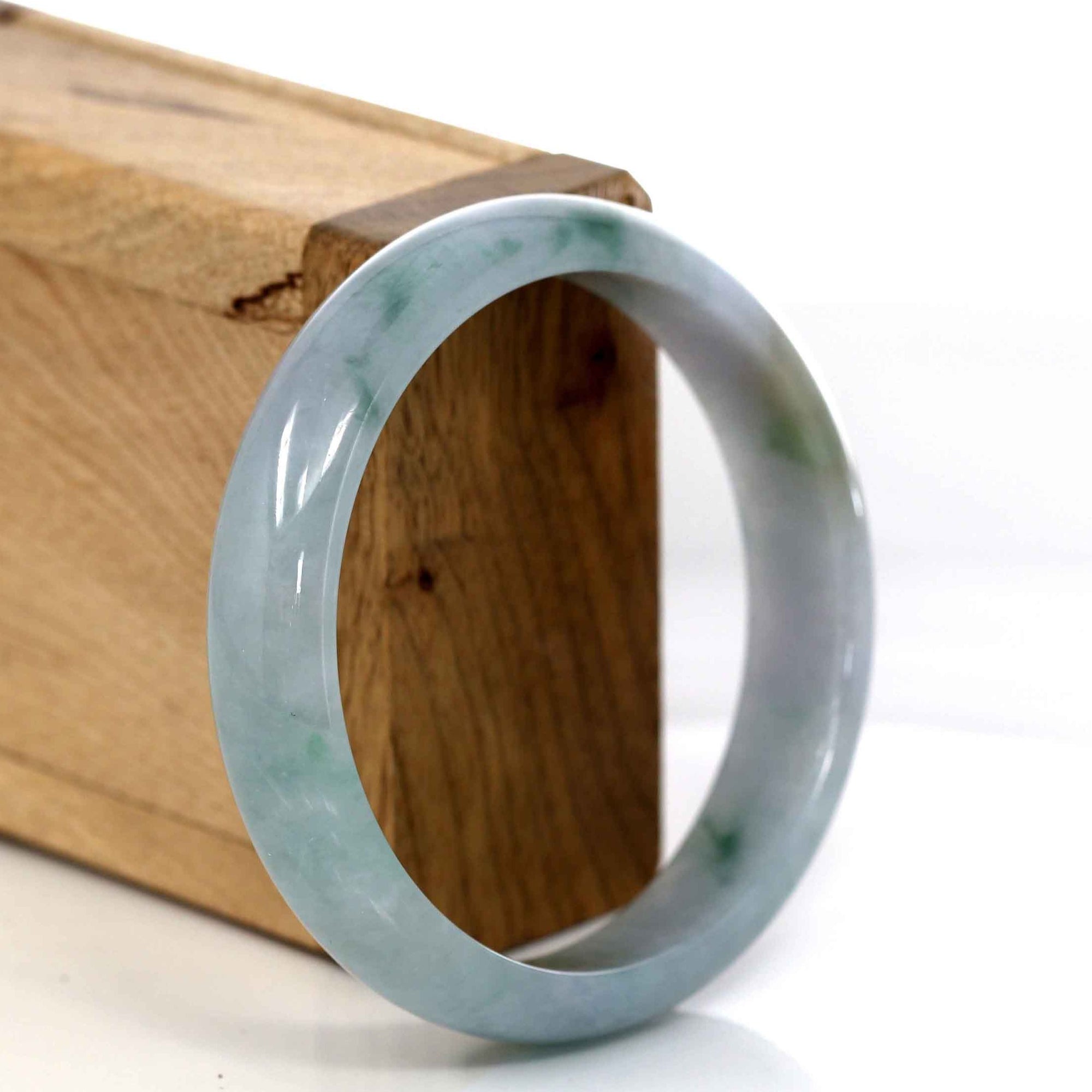 Baikalla Jewelry Jadeite Jade Bangle Bracelet Genuine Burmese Jadeite Jade Bangle Bracelet (58.9 mm) #205