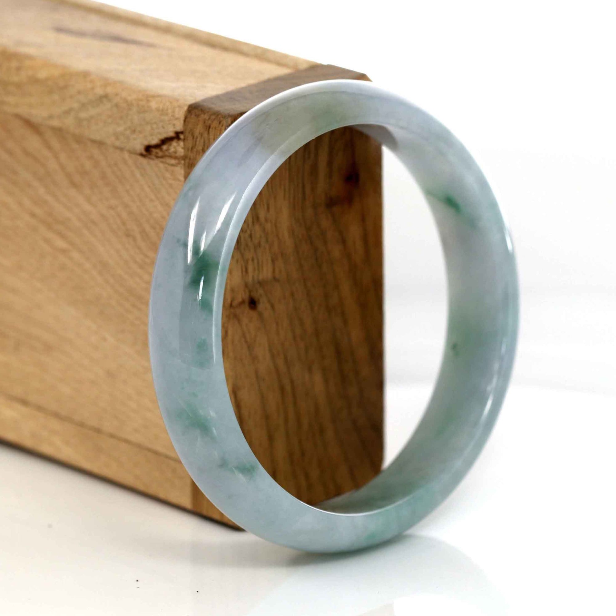 Baikalla Jewelry Jadeite Jade Bangle Bracelet Genuine Burmese Jadeite Jade Bangle Bracelet (58.9 mm) #205