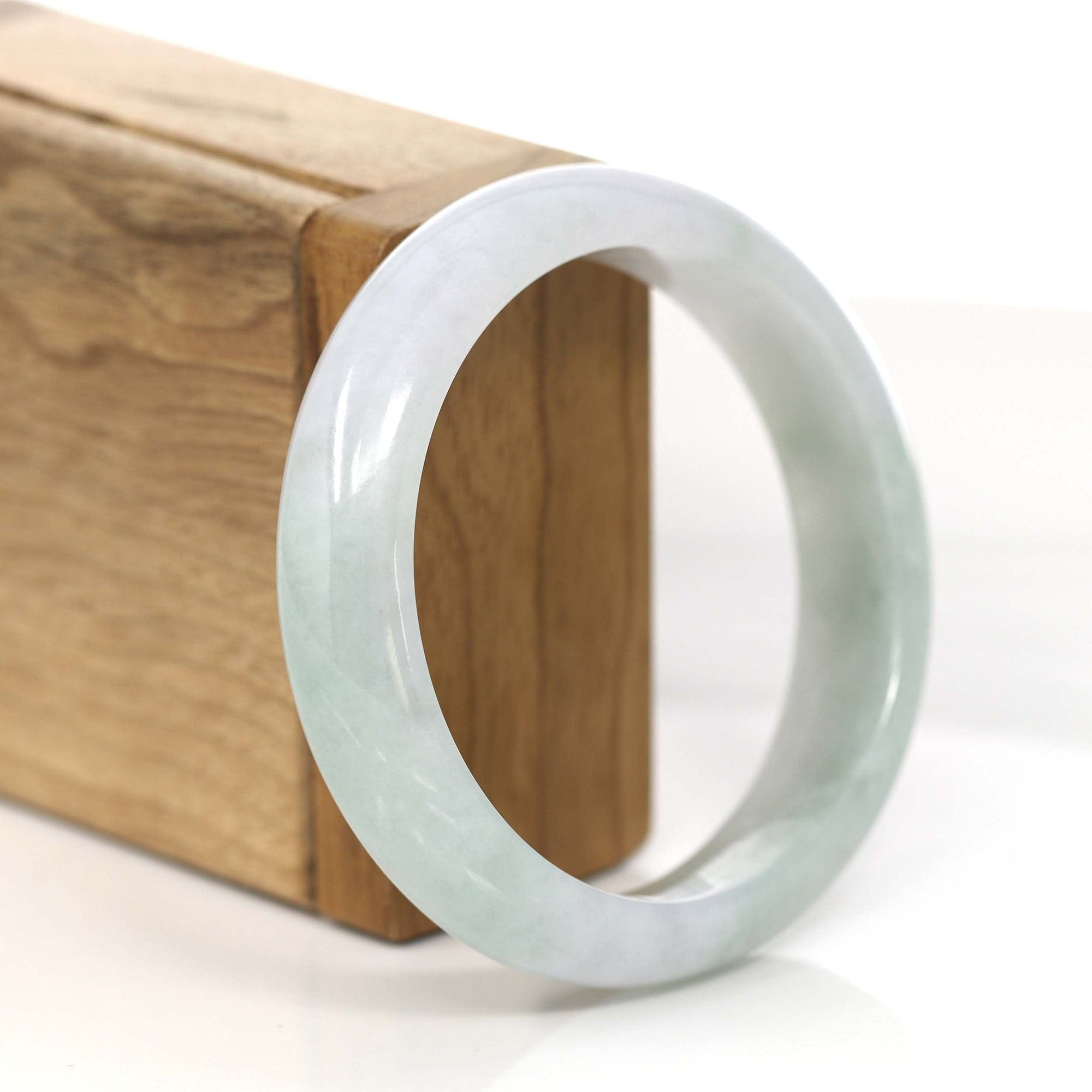 Baikalla Jewelry Jadeite Jade Bangle Bracelet Baikalla "Classic Bangle" Lavender Natural Burmese Jadeite Jade Bangle (59.2mm) #771