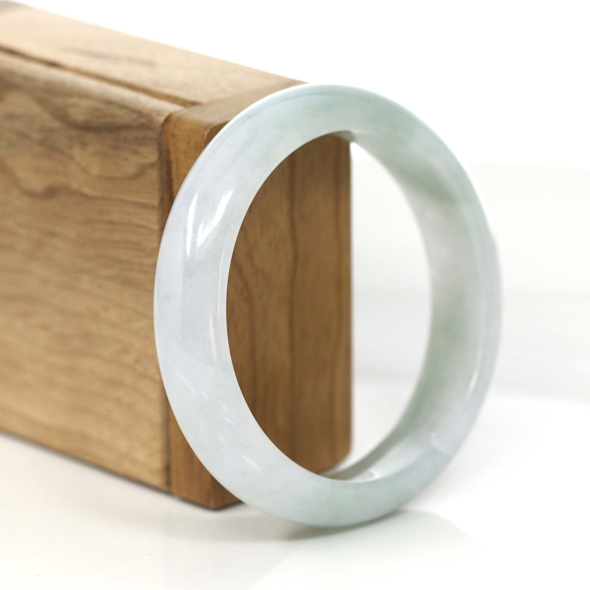 Baikalla Jewelry Jadeite Jade Bangle Bracelet Baikalla "Classic Bangle" Lavender Natural Burmese Jadeite Jade Bangle (59.2mm) #771