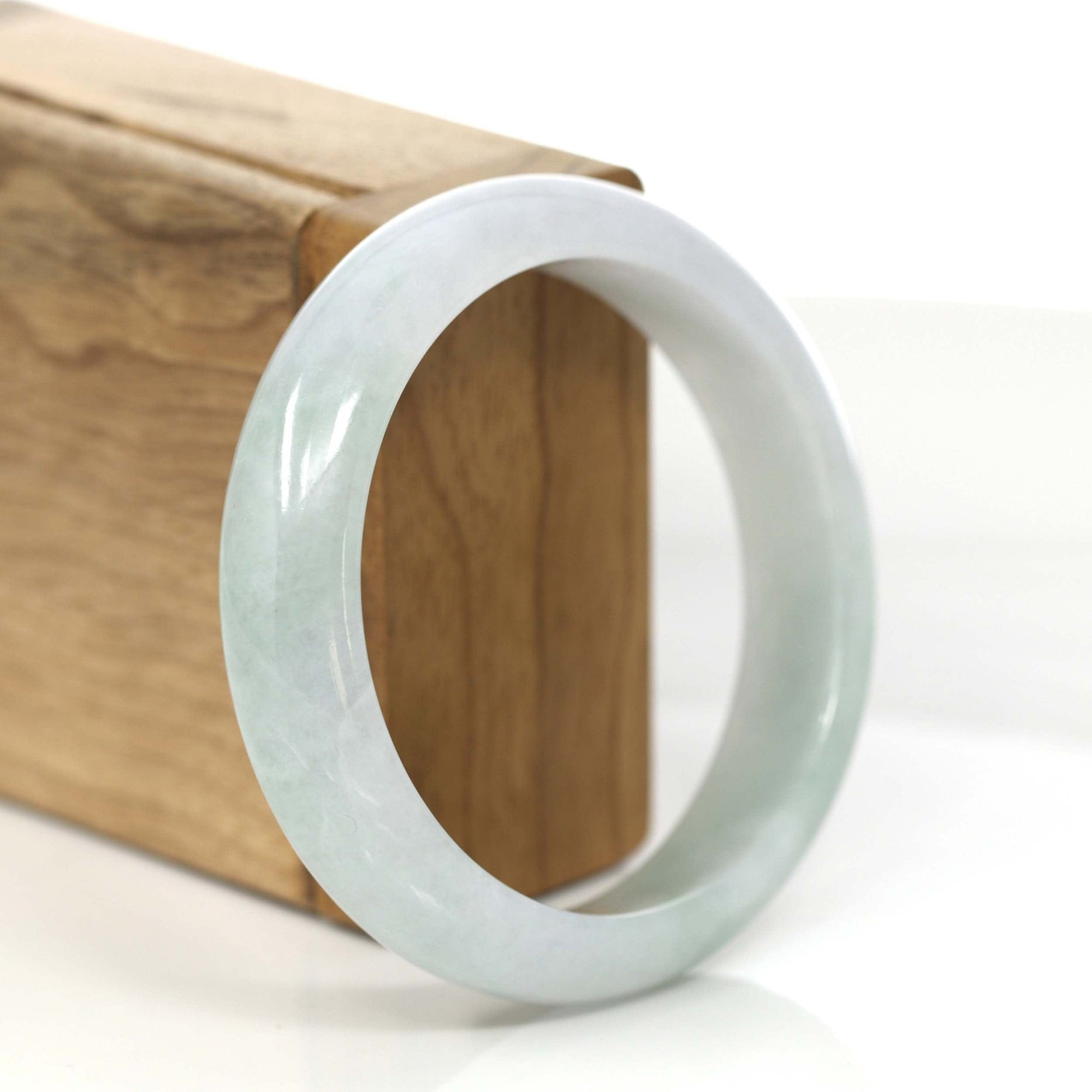 Baikalla Jewelry Jadeite Jade Bangle Bracelet Baikalla "Classic Bangle" Lavender Natural Burmese Jadeite Jade Bangle (59.2mm) #771