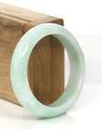 Baikalla Jewelry Jadeite Jade Bangle Bracelet Genuine White & Green Burmese Jadeite Jade Bangle Bracelet (58.92 mm) 
