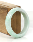 Baikalla Jewelry Jadeite Jade Bangle Bracelet Genuine White & Green Burmese Jadeite Jade Bangle Bracelet (58.92 mm) 