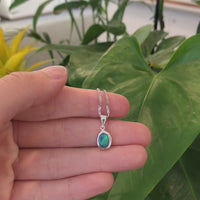 Sterling Silver Freeform Australian Blue Opal Bezel Set Necklace