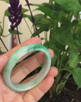 Genuine Burmese Jadeite Jade Oval Bangle Bracelet ( 56.75 mm )
