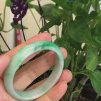 Genuine Burmese Jadeite Jade Oval Bangle Bracelet ( 56.75 mm )#137