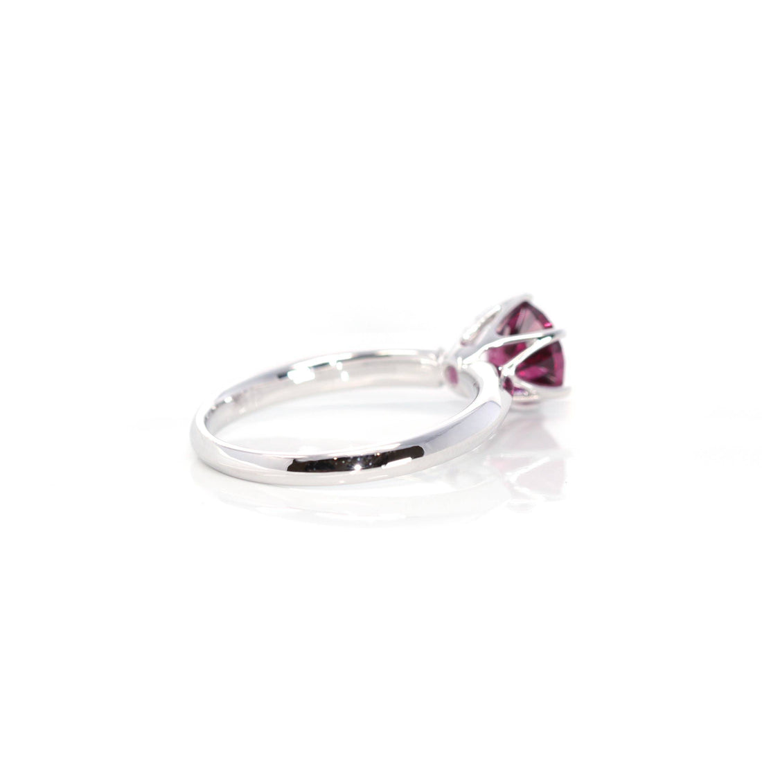 Baikalla Jewelry Gold Sapphire Ring 14k White Gold Purple Garnet Ring