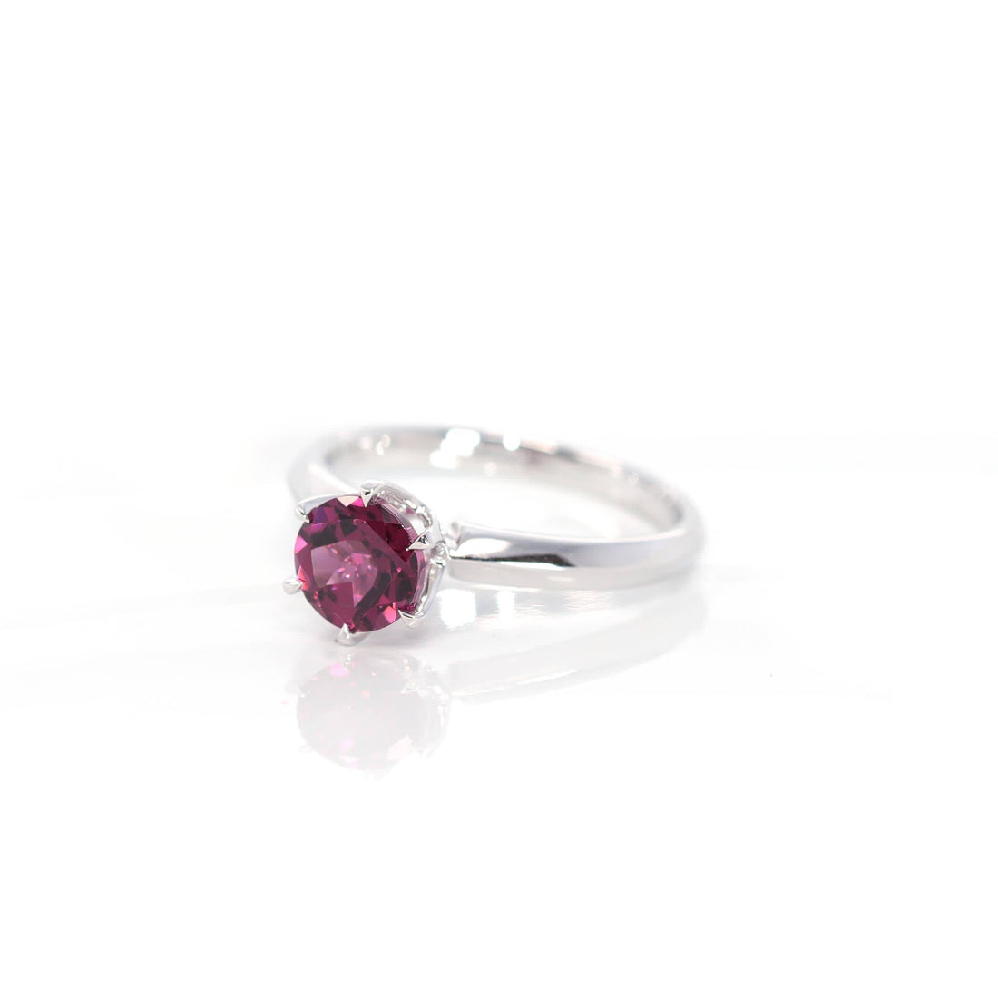 Baikalla Jewelry Gold Sapphire Ring 14k White Gold Purple Garnet Ring