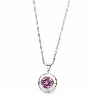 Baikalla Jewelry Gemstone Pendant Necklace Pendant Only / Purple Garnet 14k White Gold Genuine AAA Royal Garnet Pendant Necklace