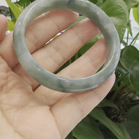 Baikalla Blue-Green Classic Real Jadeite Jade Bangle Bracelet (58.04mm) #945