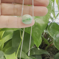 Baikalla™ "Good Luck Button" Necklace Rich Green Jade Lucky TongTong Pendant Necklace