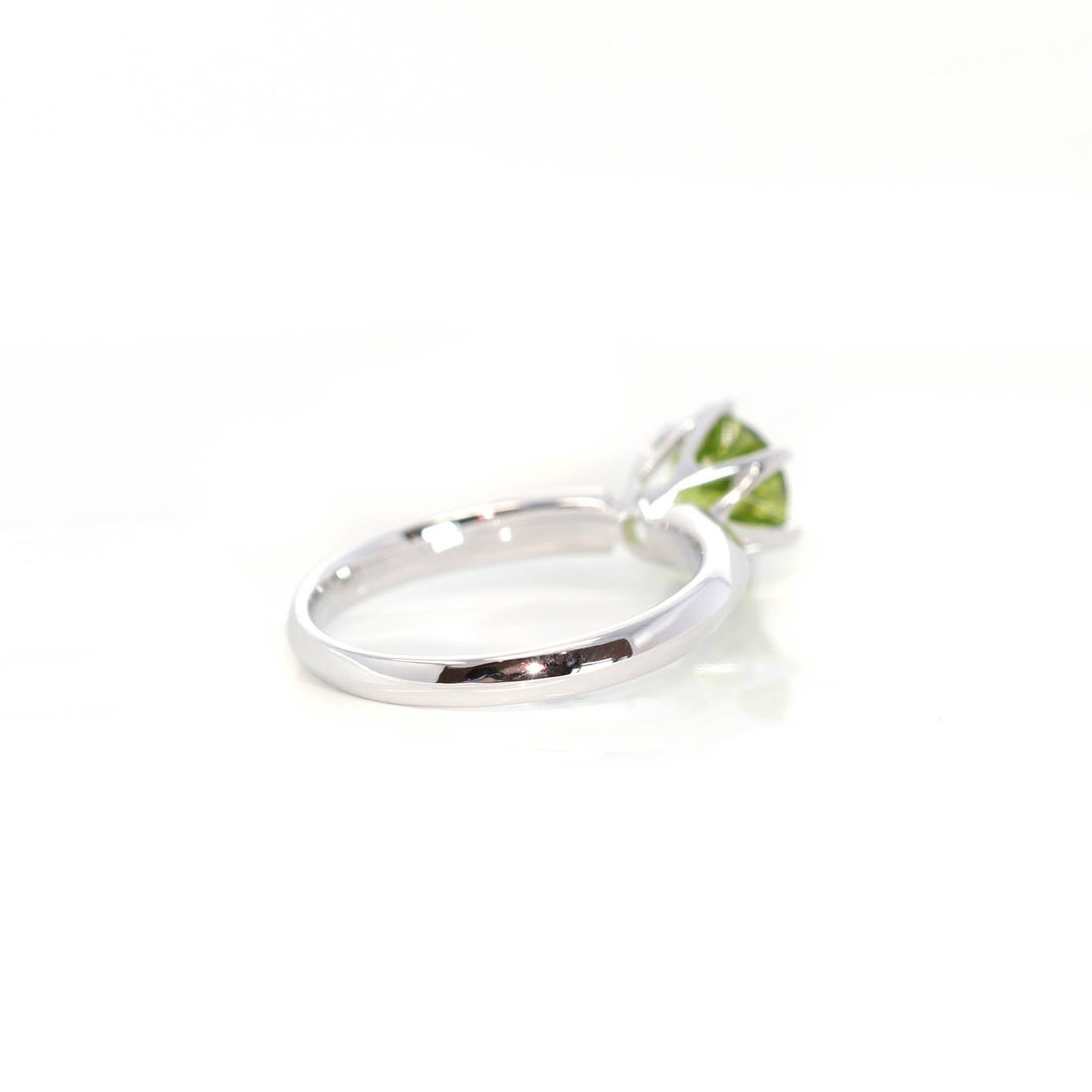 Baikalla Jewelry Gold Sapphire Ring 14k White Gold Peridot Ring